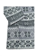 Vintage Fleece Jacket Retro Pattern Grey Ladies XL