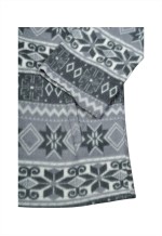 Vintage Fleece Jacket Retro Pattern Grey Ladies XL