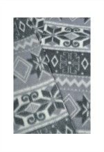 Vintage Fleece Jacket Retro Pattern Grey Ladies XL