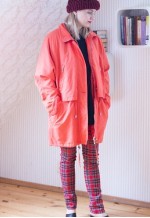 Bright salmon pik orange parka jacket