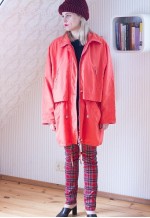 Bright salmon pik orange parka jacket