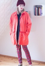 Bright salmon pik orange parka jacket