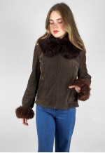70's Penny Lane Vintage Brown Suede Ladies Jacket Small