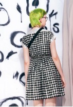 Vintage gingham dress 80s shiny silver checkboard dress