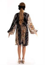 Paisley Scarf print Full pleated Shirt dress