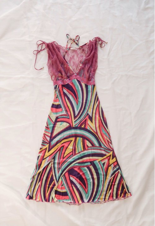 vintage y2k Classy Glam Psychedelic Geometric Midi Dress