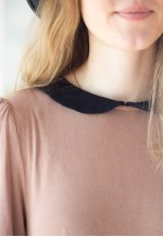 Big Discount Light brown A line peter pan collar dress