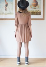 Big Discount Light brown A line peter pan collar dress