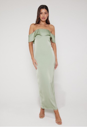 Aimee Bardot Maxi Dress - Sage