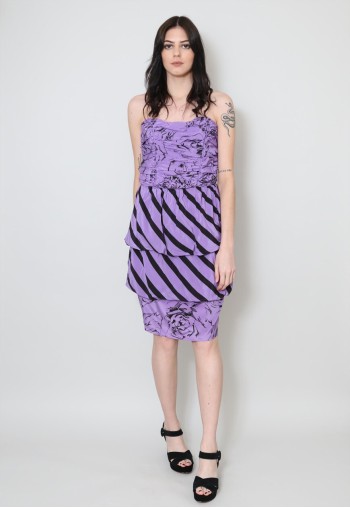 80's Vintage Ladies Dress Purple Bubble Cocktail Prom