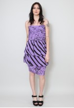 80's Vintage Ladies Dress Purple Bubble Cocktail Prom