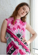 Vintage 70's Pink Patterned Bohemian Maxi Dress