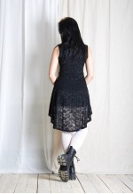Vintage 90s Black Lace Grunge Goth Mini Dress