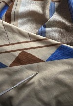 80's Vintage Brown Batwing Pussy Bow Midi Dress