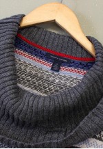 Vintage Y2K Turtle Neck Dress Grey With Aztec Patterns