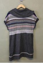 Vintage Y2K Turtle Neck Dress Grey With Aztec Patterns