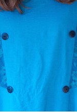 Teal Blue long sleeve low waist midi dress