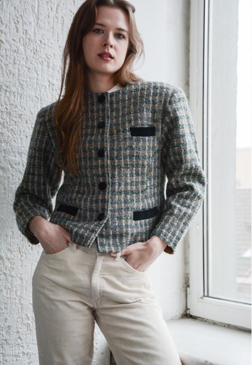 Vintage Tweed Multicolour Wool Blazer