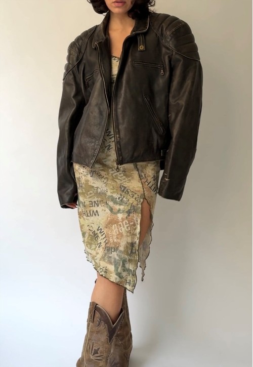 Vintage Brown Racer Leather Jacket