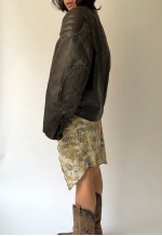 Vintage Brown Racer Leather Jacket