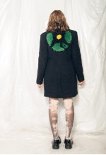 Vintage Coat 90s Reworked Tuft Wool Jacket in Black