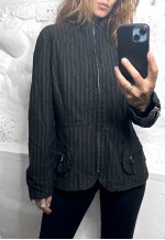 Y2K Striped Edgy Stylish Zip Jacket - Large