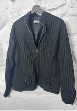 Y2K Striped Edgy Stylish Zip Jacket - Large