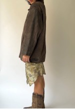 Vintage Faded Brown Suede Leather Jacket