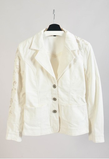 Vintage 00s corduroy blazer jacket in white