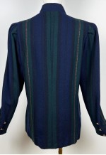 Vintage Striped Wool Jacket, Double Breasted Pure New Wool