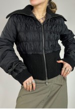 Vintage Y2K Puffer Jacket Zip Up Utility Double Zip 00s