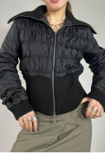 Vintage Y2K Puffer Jacket Zip Up Utility Double Zip 00s