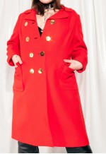 Vintage Coat 60s Mod Red Wool Coat