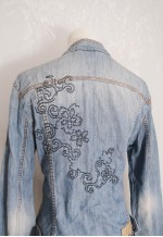 vintage y2k Washed Denim Jacket with Cut out Front