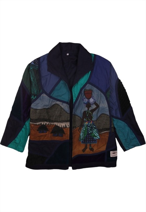Vintage 90's Active Windbreaker Patchwork Jacket Lightweight